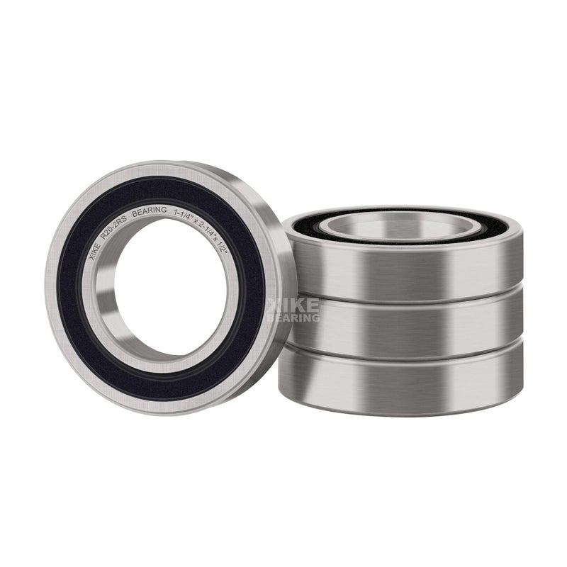 XiKe 4 Pcs R20-2RS Double Rubber Seal Bearings 1-1/4"" x 2-1/4"" x 1/2"", Pre-Lubricated and Stable Performance and Cost Effective, Deep Groove Ball Bearings. - Image 1